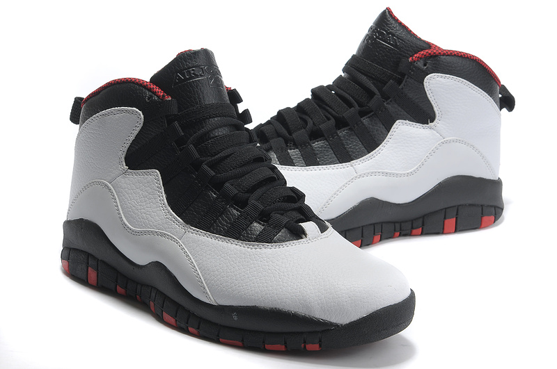 New Air Jordan 10 Shoes Black Grey Red - Click Image to Close